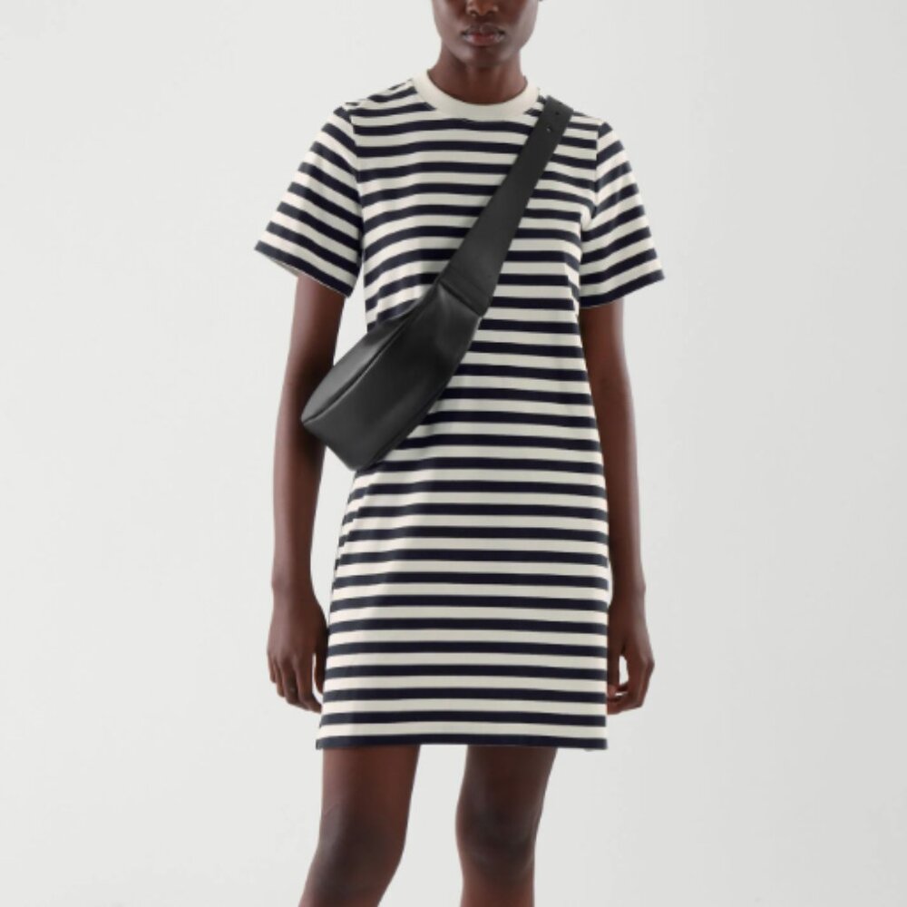 COS Striped Cotton Dress, M
